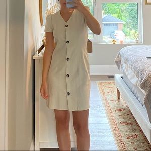 Oak and Fort Pleated Button Dress